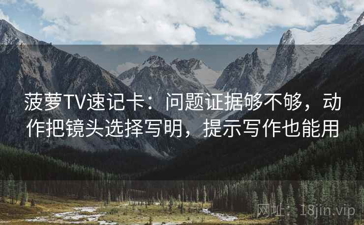 菠萝TV速记卡：问题证据够不够，动作把镜头选择写明，提示写作也能用