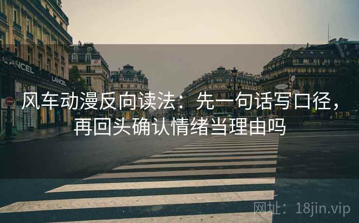 风车动漫反向读法：先一句话写口径，再回头确认情绪当理由吗